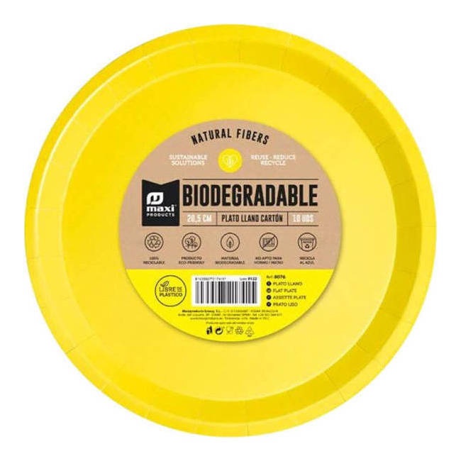 Pratos de cartão coloridos de 17 cm - 12 unid.