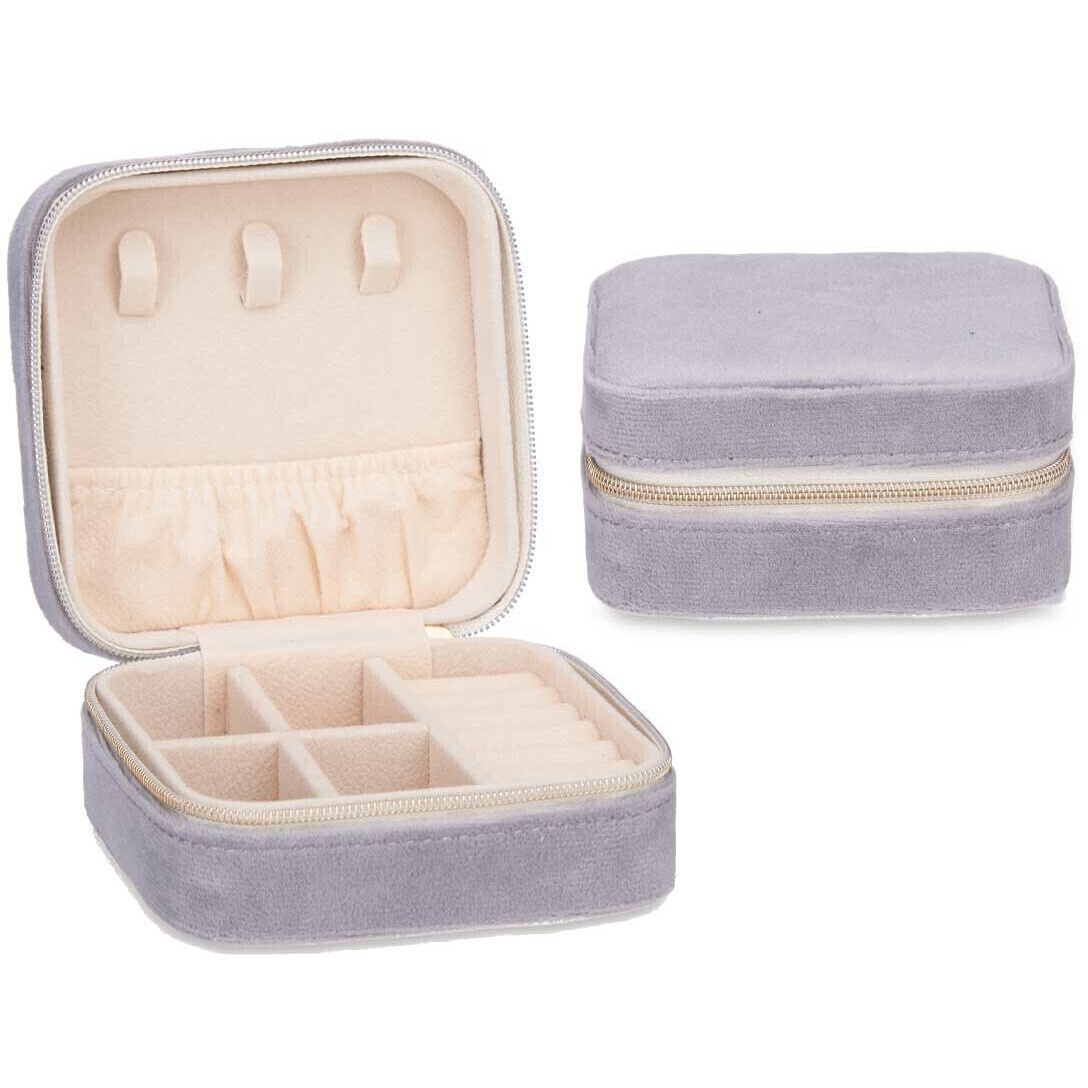 Caixa para jóias com 4 compartimentos e caixa para anéis - 1 unidade