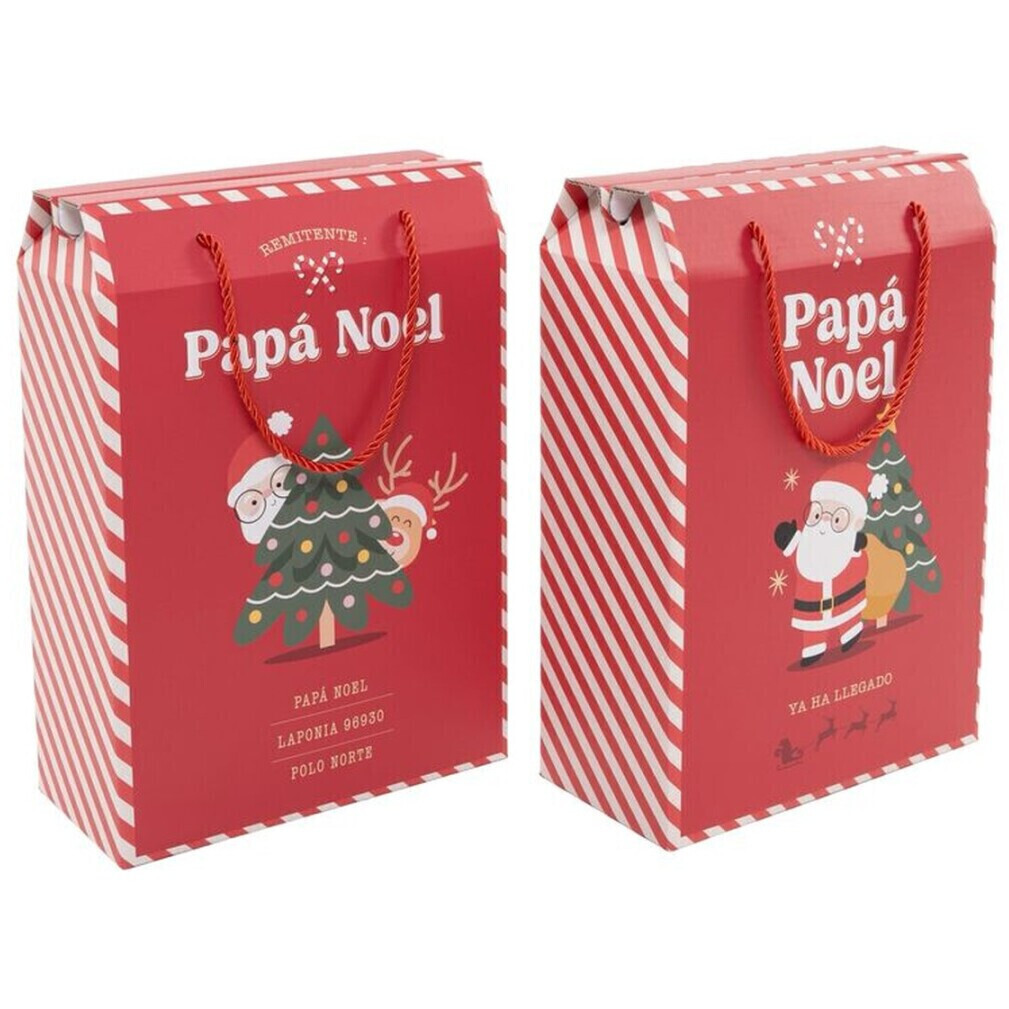 Caixa de presente de 35 x 24 x 11 cm do Papai Noel com alças - 1 unidade