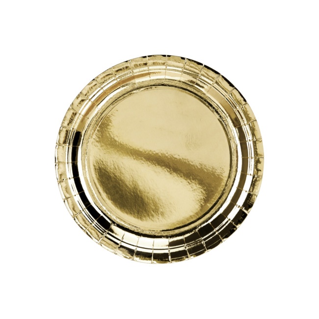Pratos de cartão metálico de 23 cm - 6 unid.