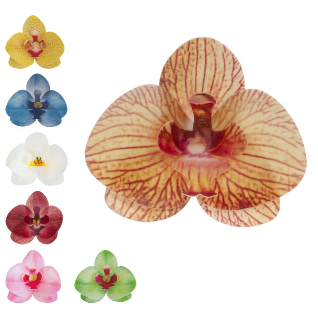 Folha de hóstia de flores de Orquídea de 8,5 x 7,5 cm - Dekora - 10  unidades por 7,75 €
