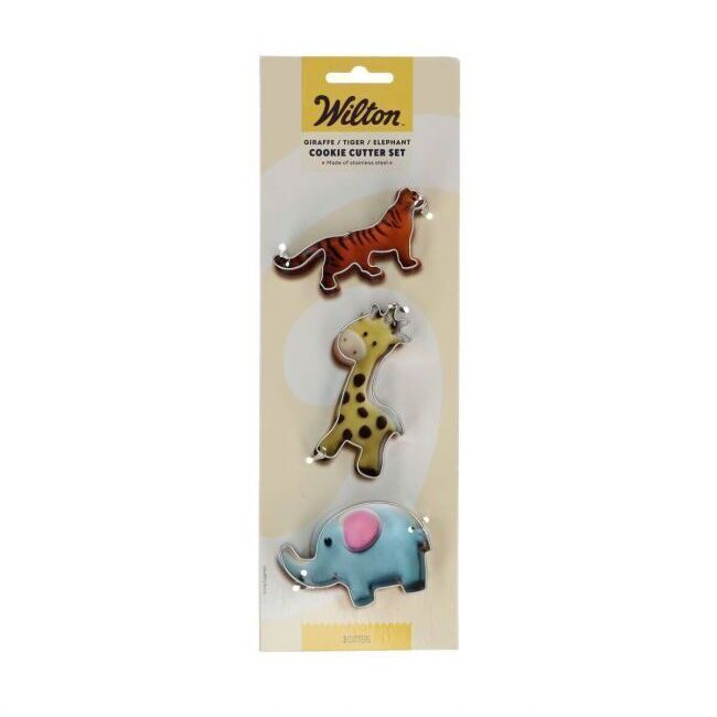Cortadores de girafa, tigre e elefante - Wilton - 3 unidades
