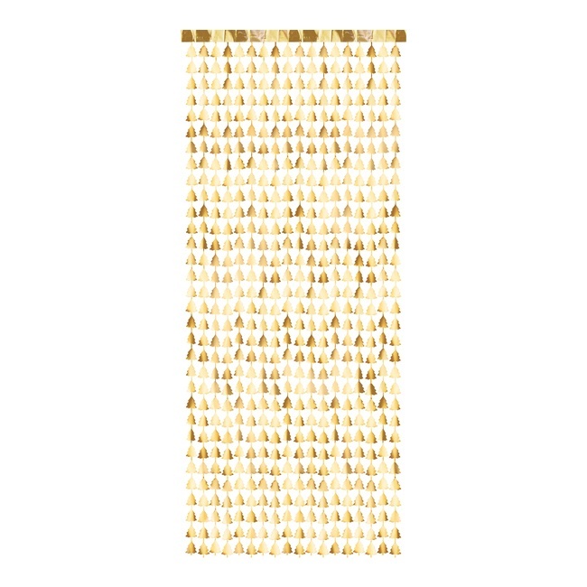 Cortina decorativa dourada para árvore de Natal 2,45 x 1 m