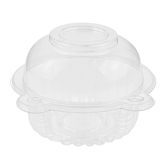 Cápsula para cupcake de plástico com tampa de 11 x 8,5 x 7,5 cm - 100 unidades
