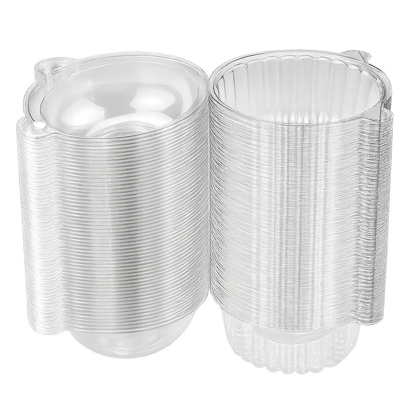 Cápsula para cupcake de plástico com tampa de 11 x 8,5 x 7,5 cm - 100 unidades - 5