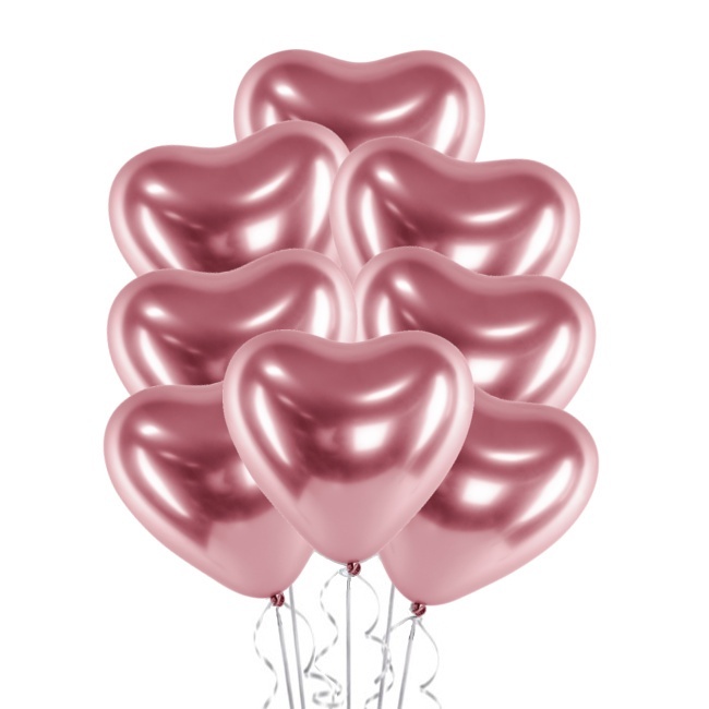 Balões de látex cromados em forma de coração de 30 cm - PartyDeco - 50 unidades