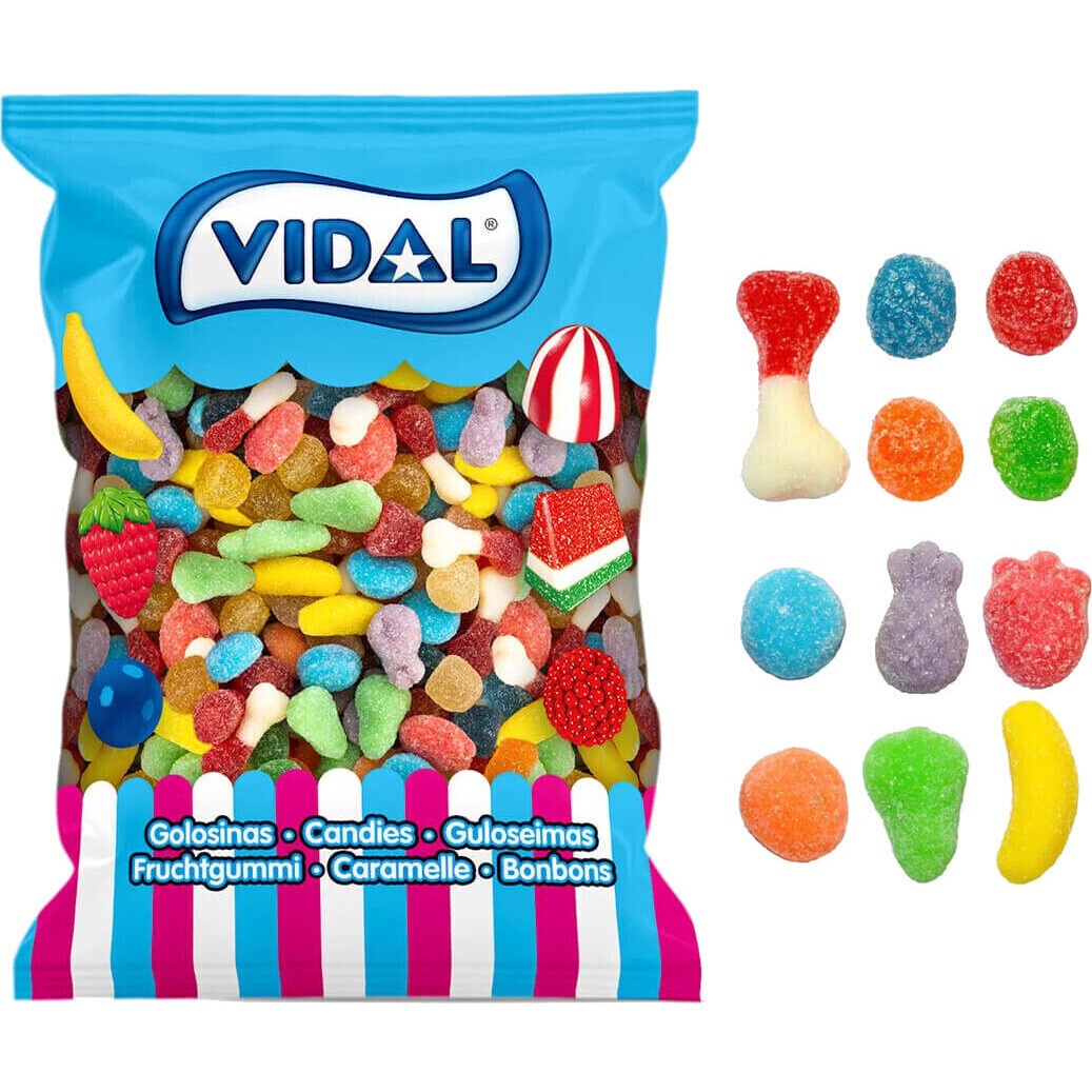 Saco sortido de gomas com açúcar - Vidal - 1 kg
