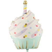 Balão de aniversário em forma de cupcake, 48 x 68 cm