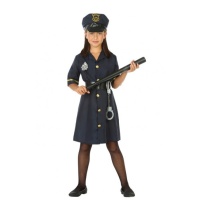 Fato de polícia azul para menina