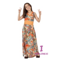 Fato de hippie estampado para rapariga