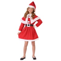 Fato de Mãe Natal com capuz para menina