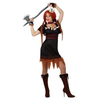 Fato de Viking nórdico castanho para mulher