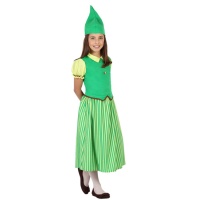 Fato de duende verde para rapariga