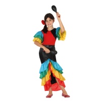 Fato de rumbero colorido para menina