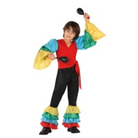 Fato colorido de rumbero para criança