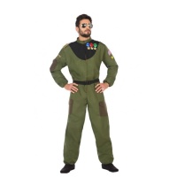Fato de piloto de caça decorado para homem