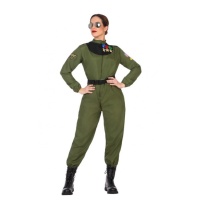 Fato de piloto de caça decorado para mulher