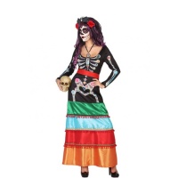 Fato de esqueleto de Catrina mexicana para mulher
