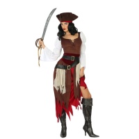 Fato de pirata da marinha para mulheres