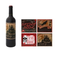 Rótulos decorativos para garrafas de vinho - 4 unidades