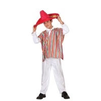 Fato mexicano às riscas para criança