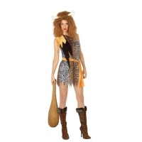 Fato de homem das cavernas Neanderthal para mulher
