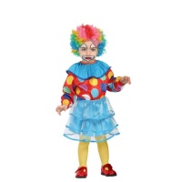 Fato de palhaço às pintinhas para bebé menina