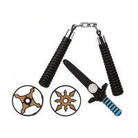 Nunchakus, adaga e ninja shurikens