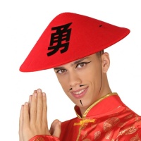 Chapéu chinês vermelho - 34 cm