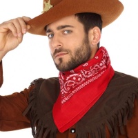 Lenço de cowboy vermelho - 55 x 55 cm