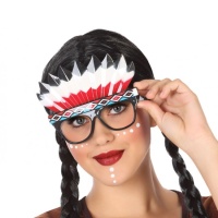 Óculos com pluma de índio