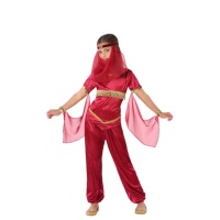 Fato de bailarina árabe vermelho para rapariga