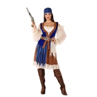 Fato de Pirata Azul para Mulher