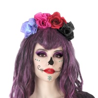 Bandolete de Catrina de rosas coloridas