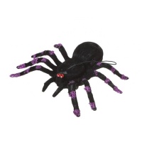 Conjunto de 2 aranhas pretas com purpurina lilás - 8 x 12 cm