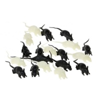 Ratos pretos e fosforescentes - 12 unidades