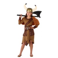 Fato de Viking nórdico castanho para rapariga