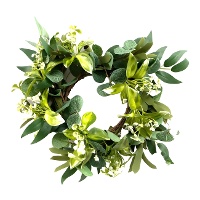 Grinalda decorativa para vela verde 28 cm