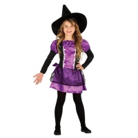 Fato de bruxa lilás para menina
