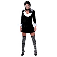 Fato de rapariga de família macabra com vestido para adultos
