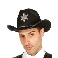 Chapéu preto de xerife - 57 cm