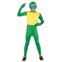 Disfarce de tartaruga lutadora verde para menino