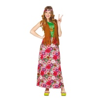 Fato de Hippie com Flores para Adultos