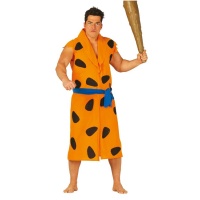 Fato de homem das cavernas laranja com cinto para homem
