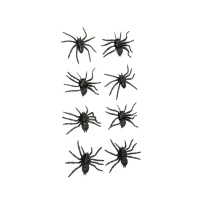 Saco com 8 aranhas - 6 cm