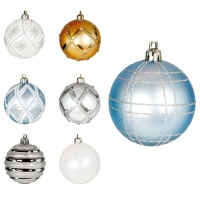 Bolas de Natal desenhos sortidos 6 cm - 6 unid.