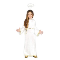 Disfarce de anjo branco com coroa infantil