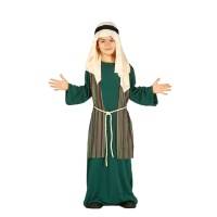 Fato de hebreu com lenço verde para criança