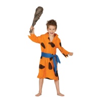 Fato de homem das cavernas laranja com cinto para menino