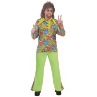 Disfarce de Hippie flower power para homem